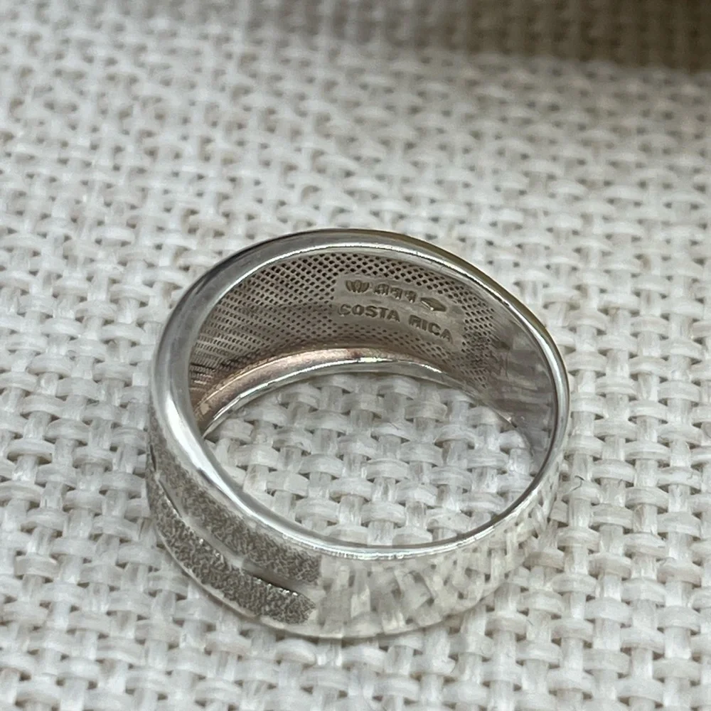 Vintage .999 Fine Silver Textured Band Ring – Size 5.75, Made in Costa Rica